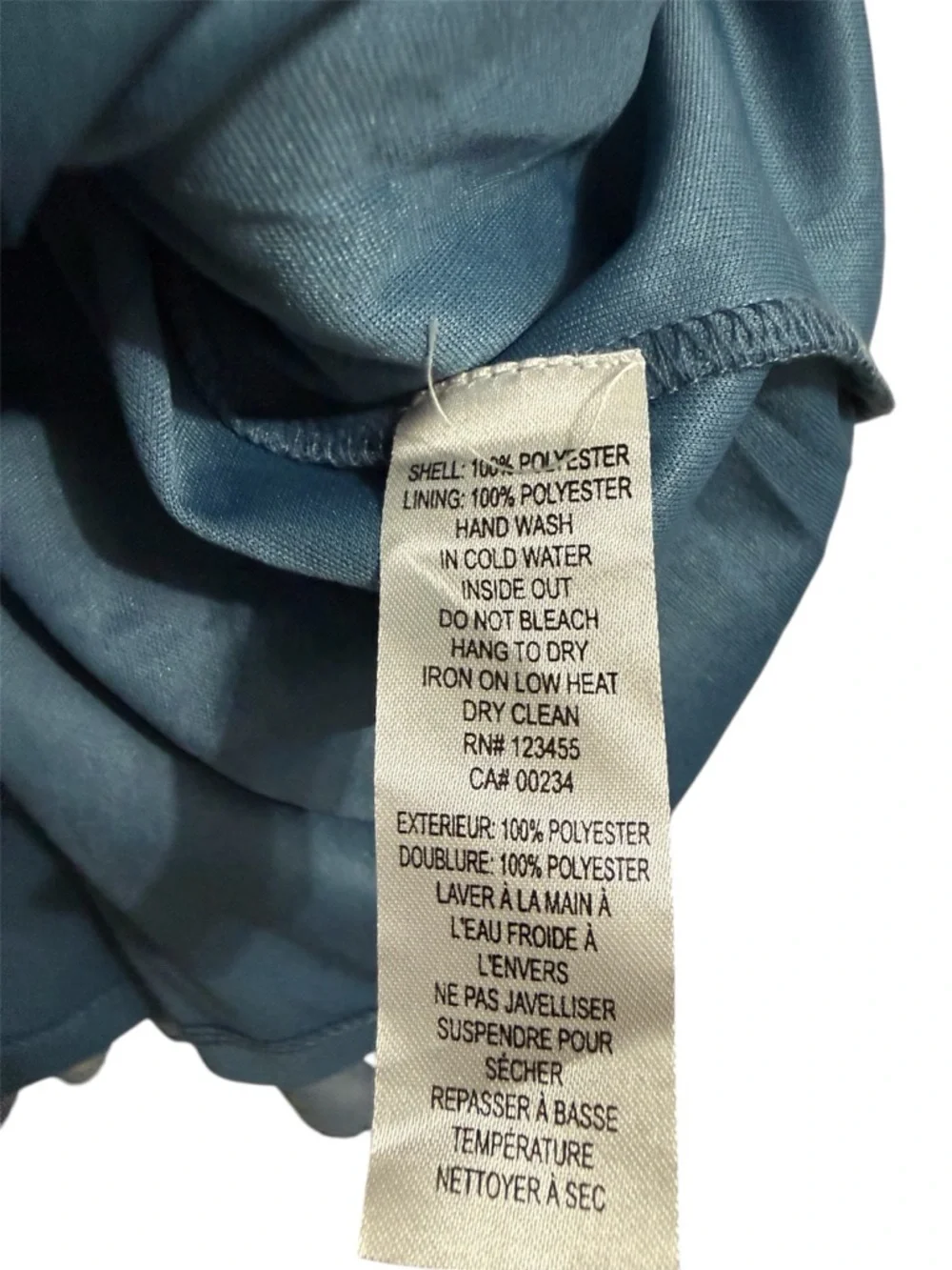 BLUE FLORAL SMOCKED TIERED LONG SLEEVE MINI DRESS SIZE XL - Picture 2 of 3